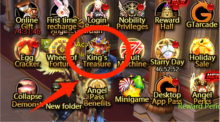"King's Treasure" Limited-Time Event Announcement in League of Angels III 